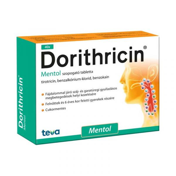 DORITHRICIN mentolos szopogató tabletta 40 db Medicinanet