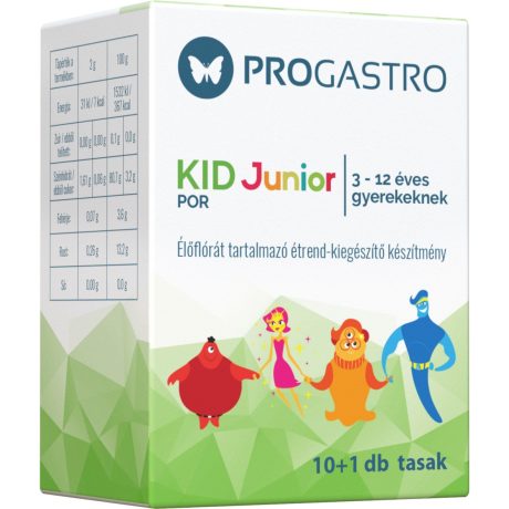 PROGASTRO KID JUNIOR élőflórát tartalmazó étrend-kiegészítő készítmény 11 db tasak