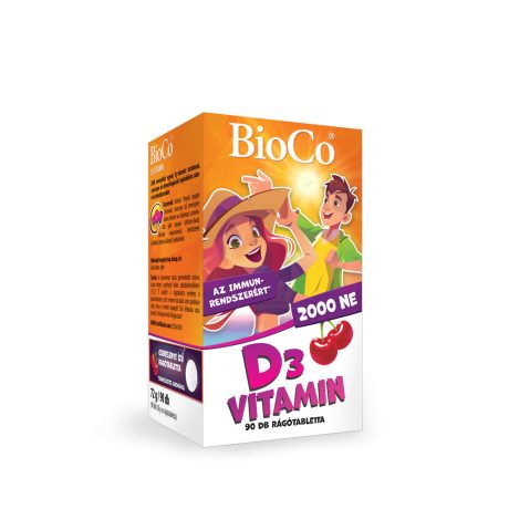 BIOCO D3-VITAMIN 2000 NE cseresznye ízű rágótabletta 90 db