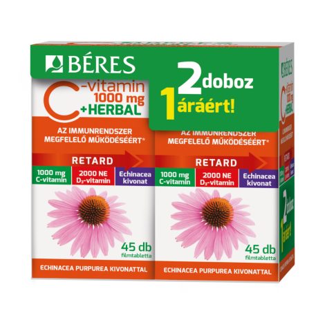 BÉRES C RETARD 1000 mg + HERBAL filmtabletta 2x45 db