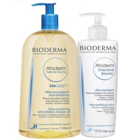 BIODERMA ATODERM olajtusfürdő 1000 ml + ATODERM INTENSIVE nyugtató balzsam 500 ml VIRTUÁLIS