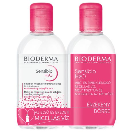 BIODERMA MICELLAFESZTIVÁL 2x250 ml SENSIBIO H2O micellás arclemosó intoleráns és érzékeny bőrre 500 ml