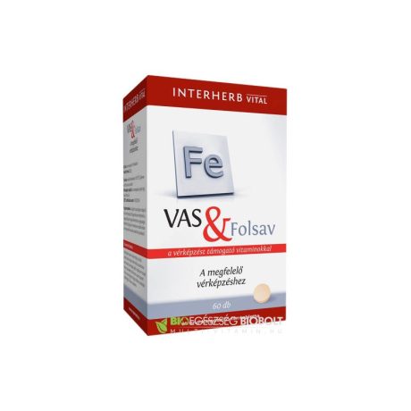 Interherb Vital vas és folsav tabletta – 60 db