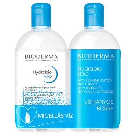 BIODERMA MICELLAFESZTIVÁL 2x500 ml  HYDRABIO H2O micellás arclemosó  száraz és vízhiányos bőrre 1000 ML