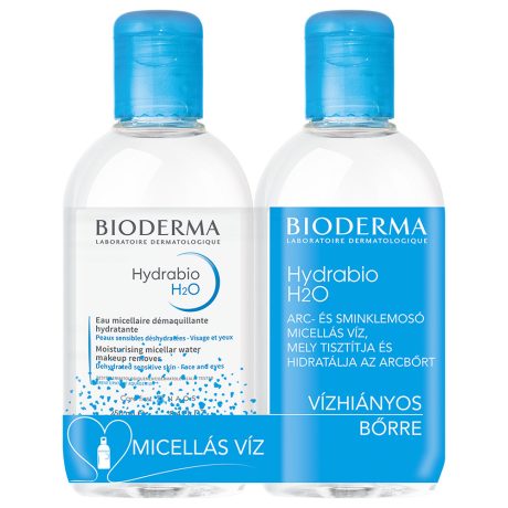 BIODERMA MICELLAFESZTIVÁL 2x250 ml HYDRABIO H2O micellás arclemosó száraz és vízhiányos bőrre