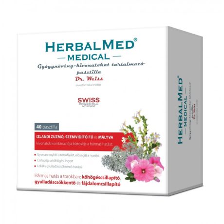 Herbalmed Medical Gyógynövény kivonat tartalmú pasztilla 40 db