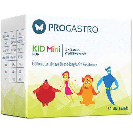 PROGASTRO KID MINI élőflórát tartalmazó étrend-kiegészítő készítmény 1-3 éves gyerekeknek 31 db tasak